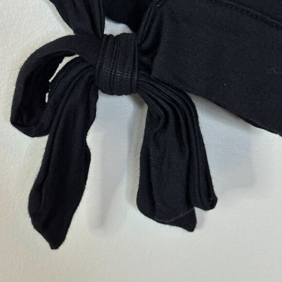 Free People Keepin On High Low Hem Knit Top Tie Sleeve Black Women Small - Picture 8 of 10